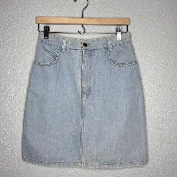 Vintage Dresses & Skirts - Vintage Westside Crew Baby Blue Denim Skirt